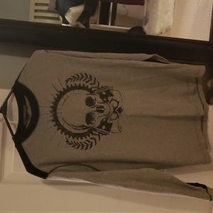 Old Navy, Medium, Gray Thermal Graphic Top